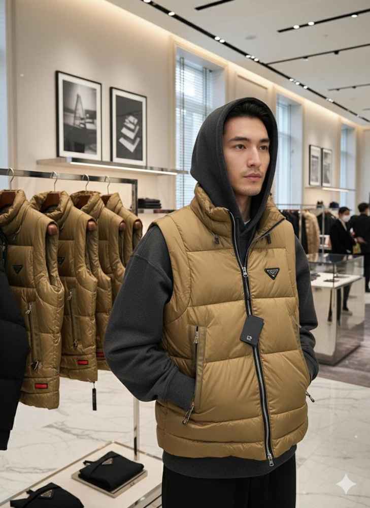 Prada Brown Premium Quality Half Jacket-thumb-3