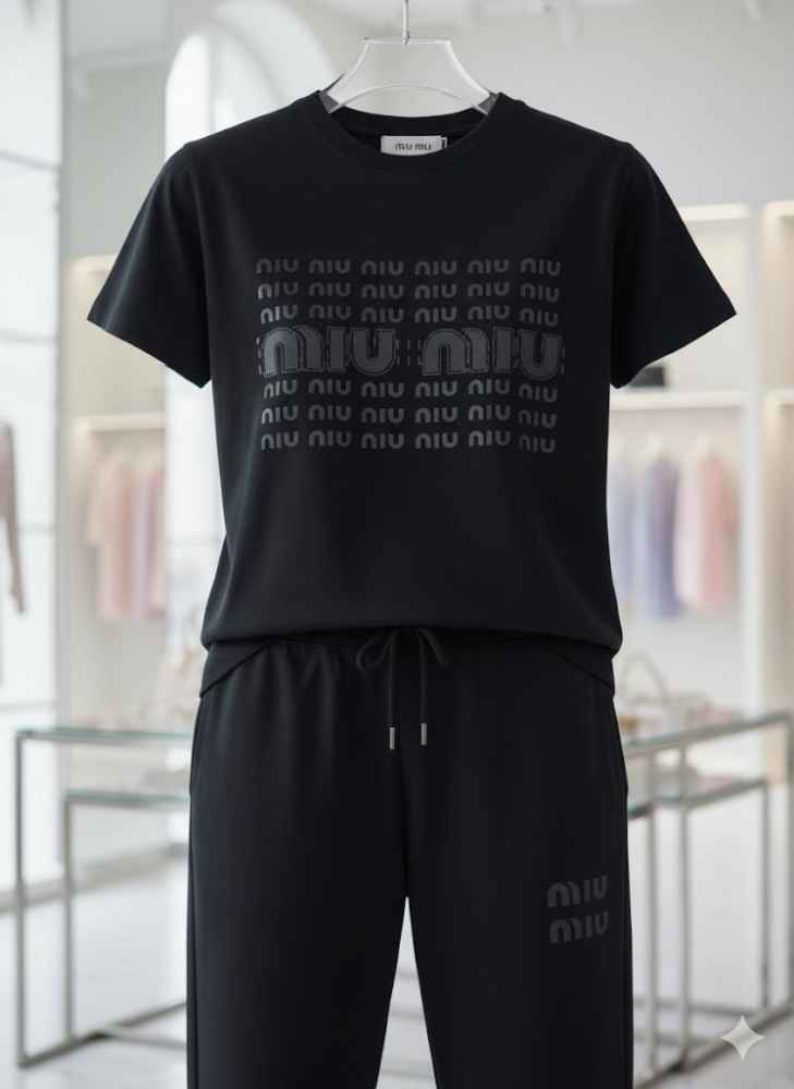 Miu Miu Black Premium Cotton Co-ord Set-2