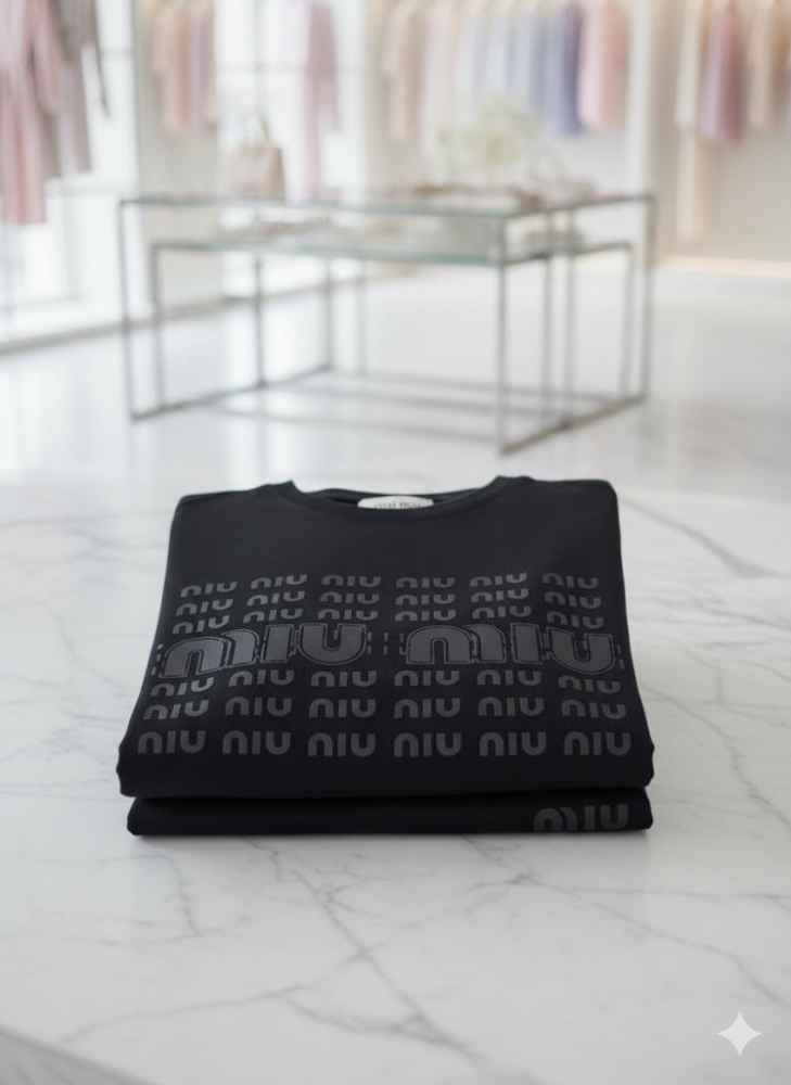 Miu Miu Black Premium Cotton Co-ord Set-4