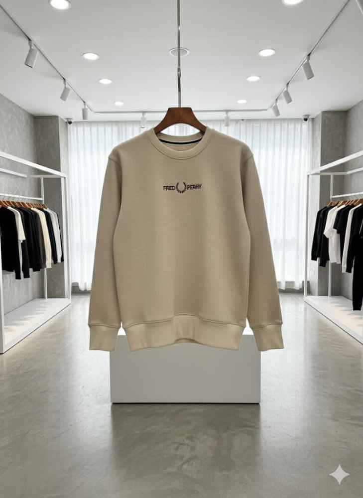 Fred Perry Beige Premium Quality Sweatshirt-thumb-3