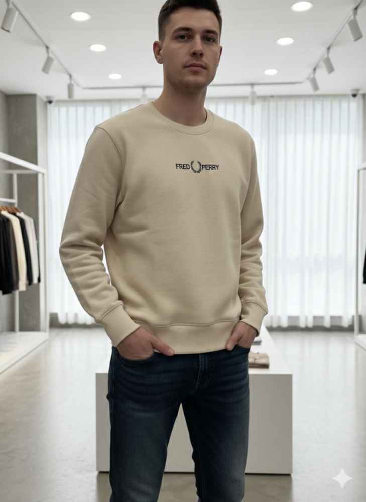Fred Perry Beige Premium Quality Sweatshirt-thumb-0