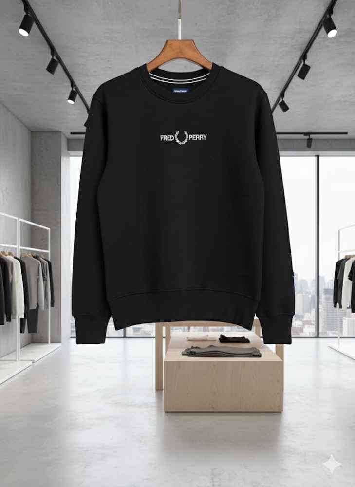 Fred Perry Black Premium Quality Sweatshirt-thumb-3