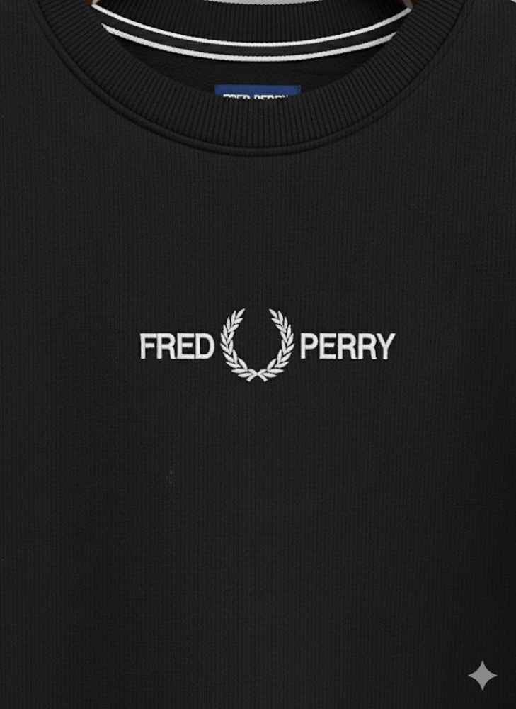 Fred Perry Black Premium Quality Sweatshirt-thumb-2