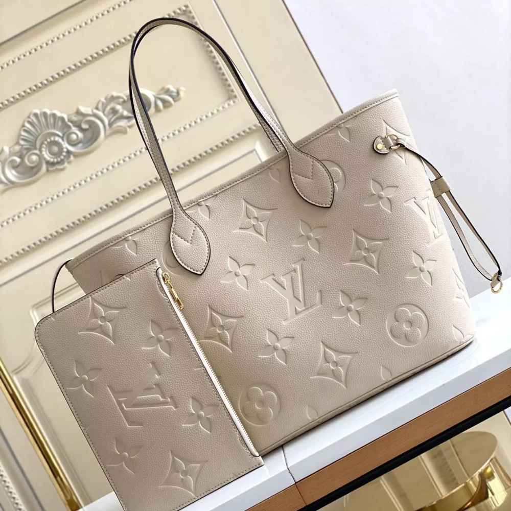 Louis Vuitton Neverfull White Shoulder Bag-thumb-0