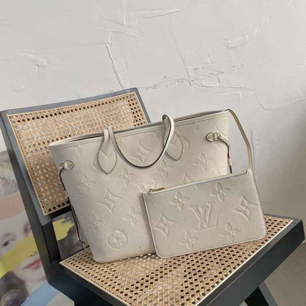 Louis Vuitton Neverfull White Shoulder Bag-thumb-1