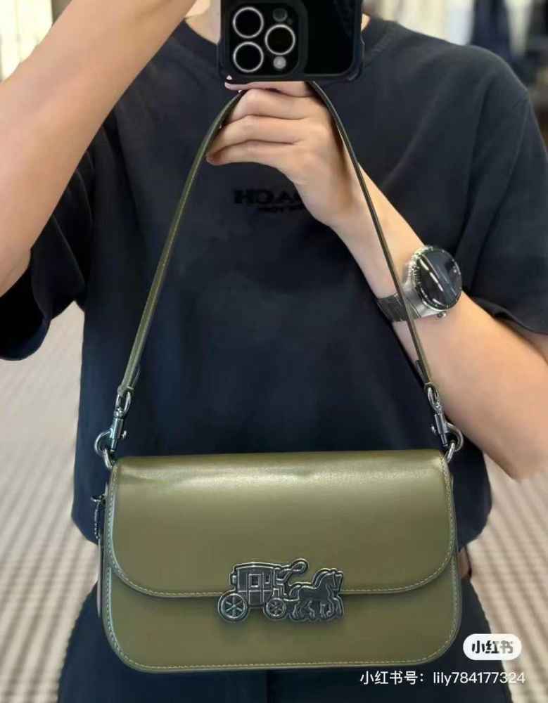 Coach Harper Green Saddle Shoulder Bag-1