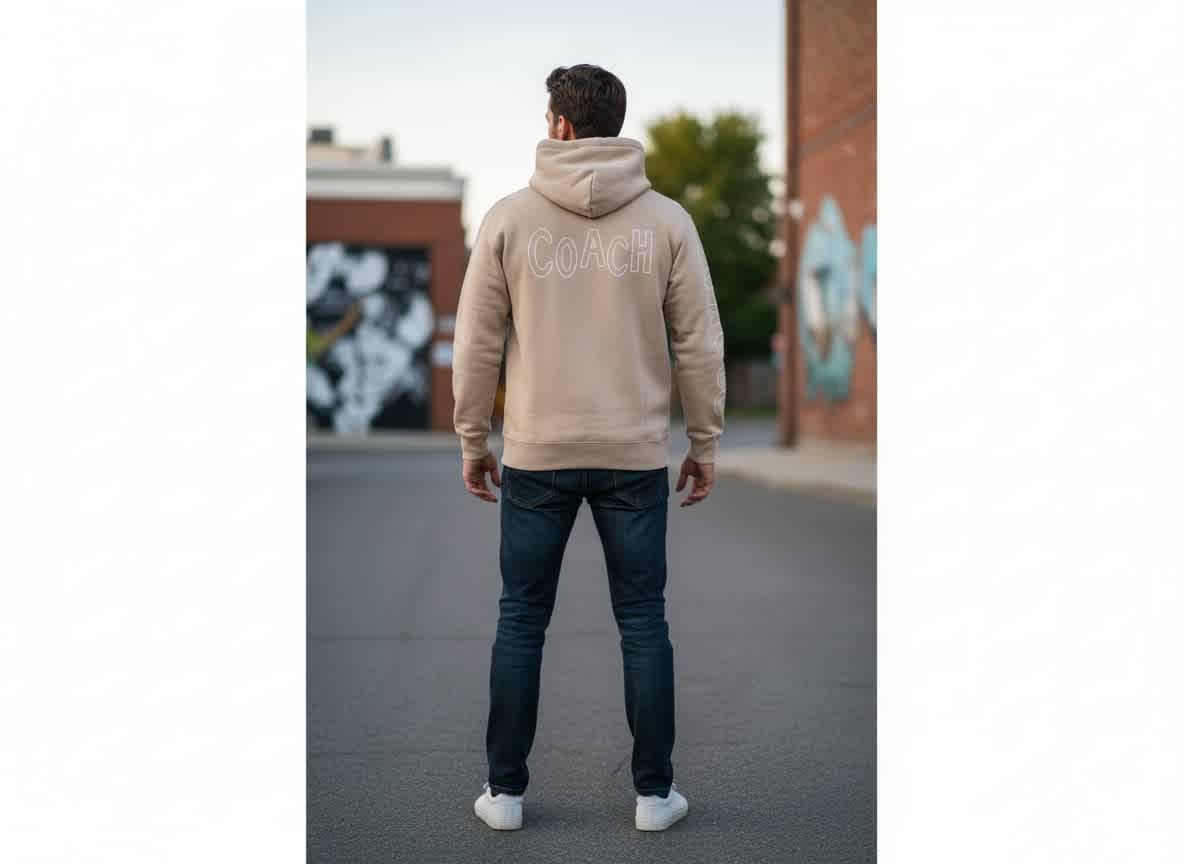 Coach Beige Premium Quality Hoodie-thumb-2