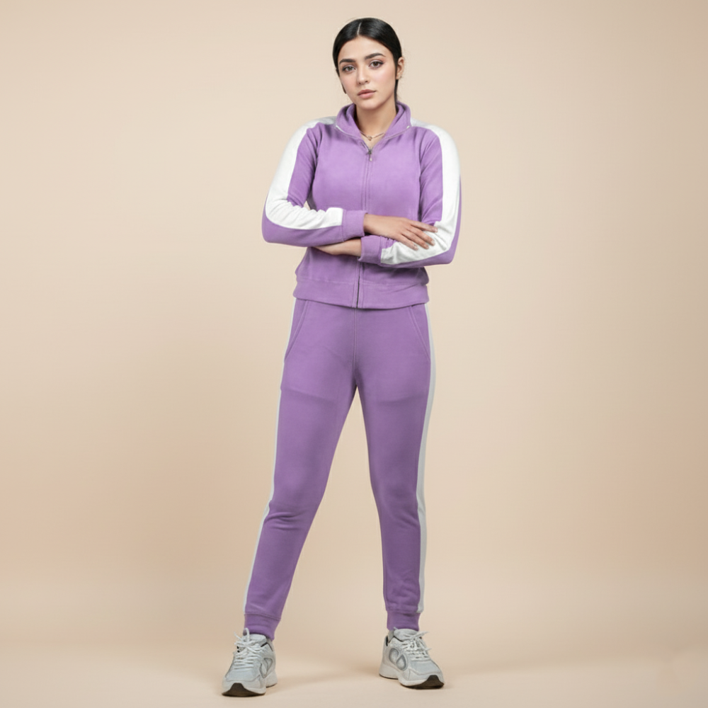 Zara Purple & White Premium Quality Tracksuit-1