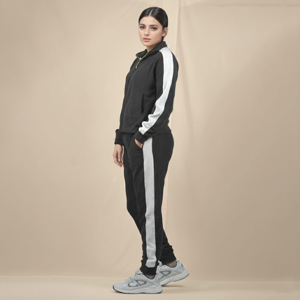 Zara Black & White Premium Quality Tracksuit-1