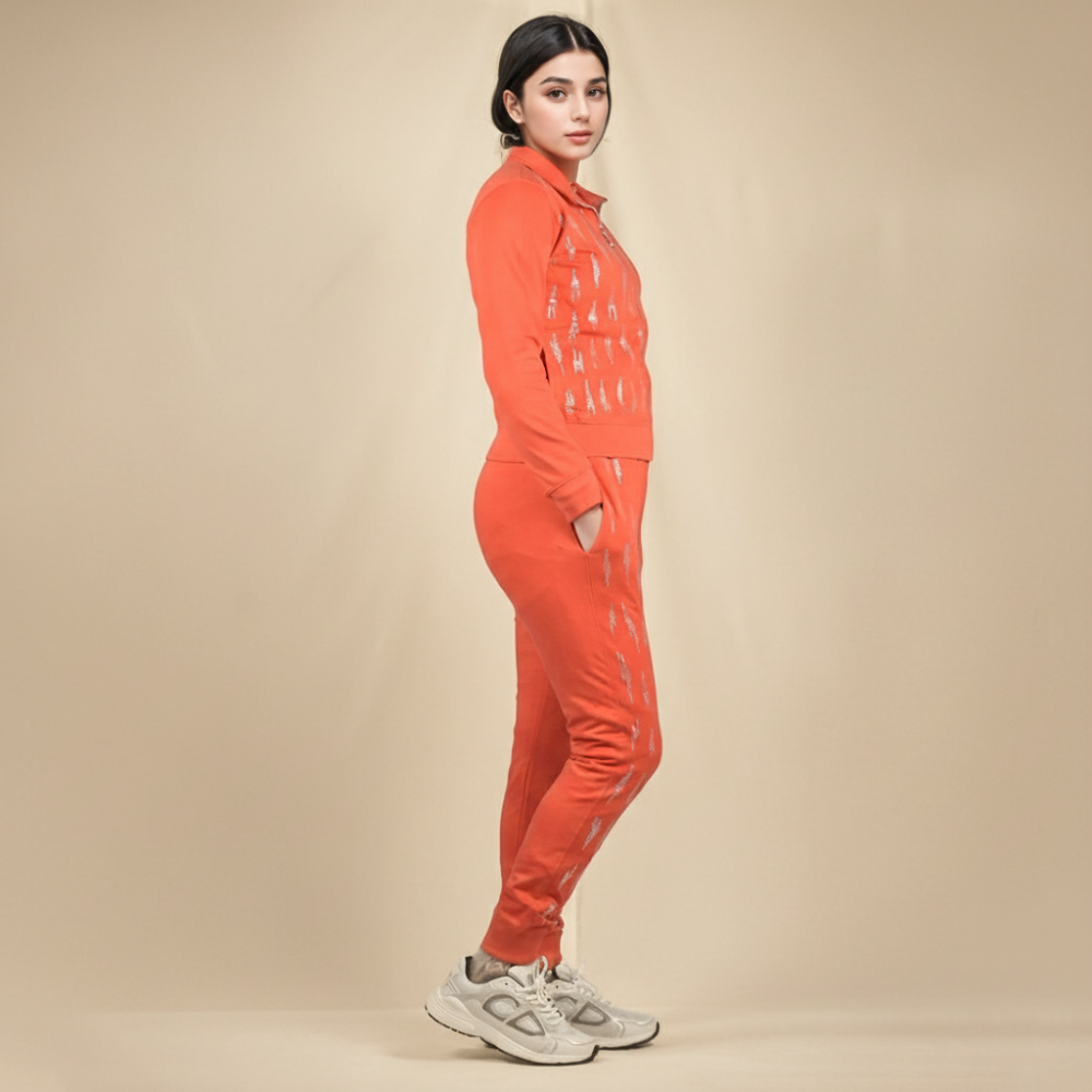 Burberry Orange Premium Quality Tracksuit-1