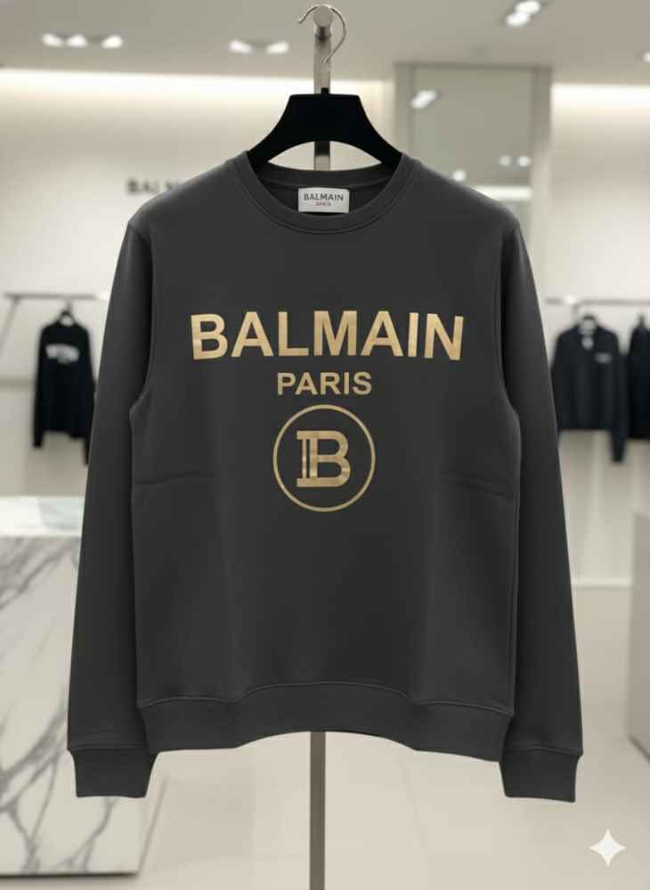 Balmain Dark Grey Premium Quality Sweatshirt-thumb-2