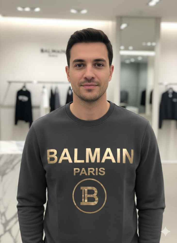 Balmain Dark Grey Premium Quality Sweatshirt-thumb-3