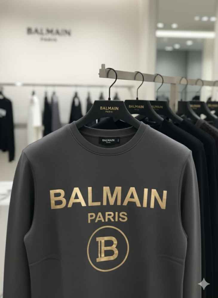 Balmain Dark Grey Premium Quality Sweatshirt-thumb-1