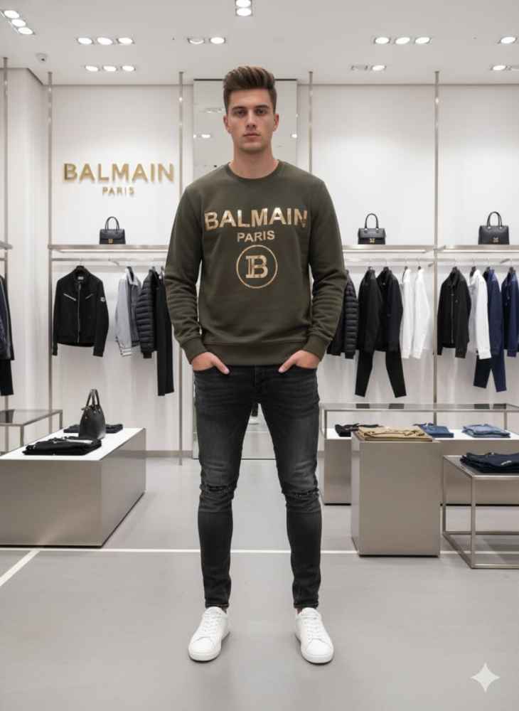 Balmain Green Premium Quality Sweatshirt-thumb-3