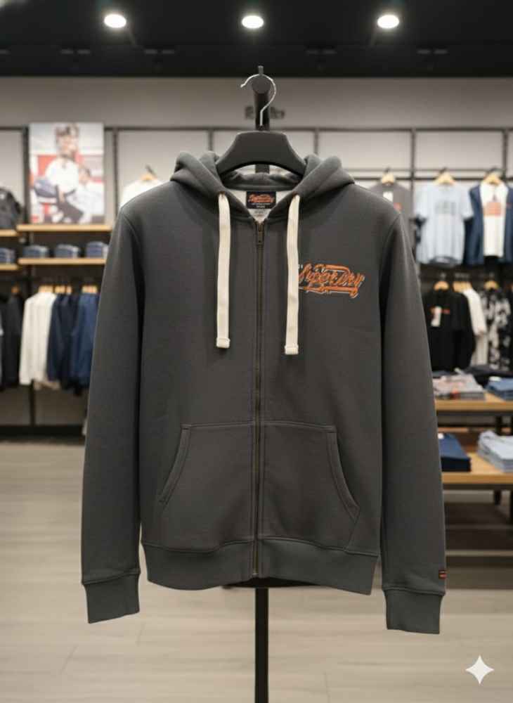 Superdry Dark Grey Premium Quality Hoodie-2