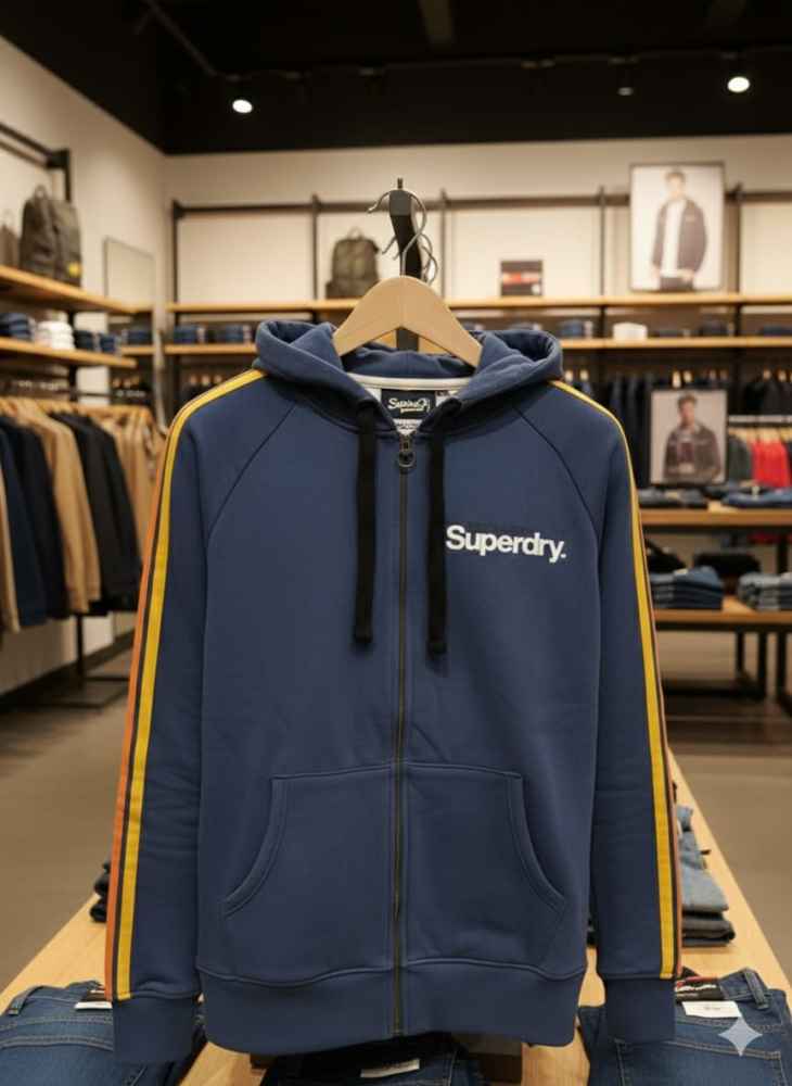 Superdry Blue Premium Quality Hoodie-2