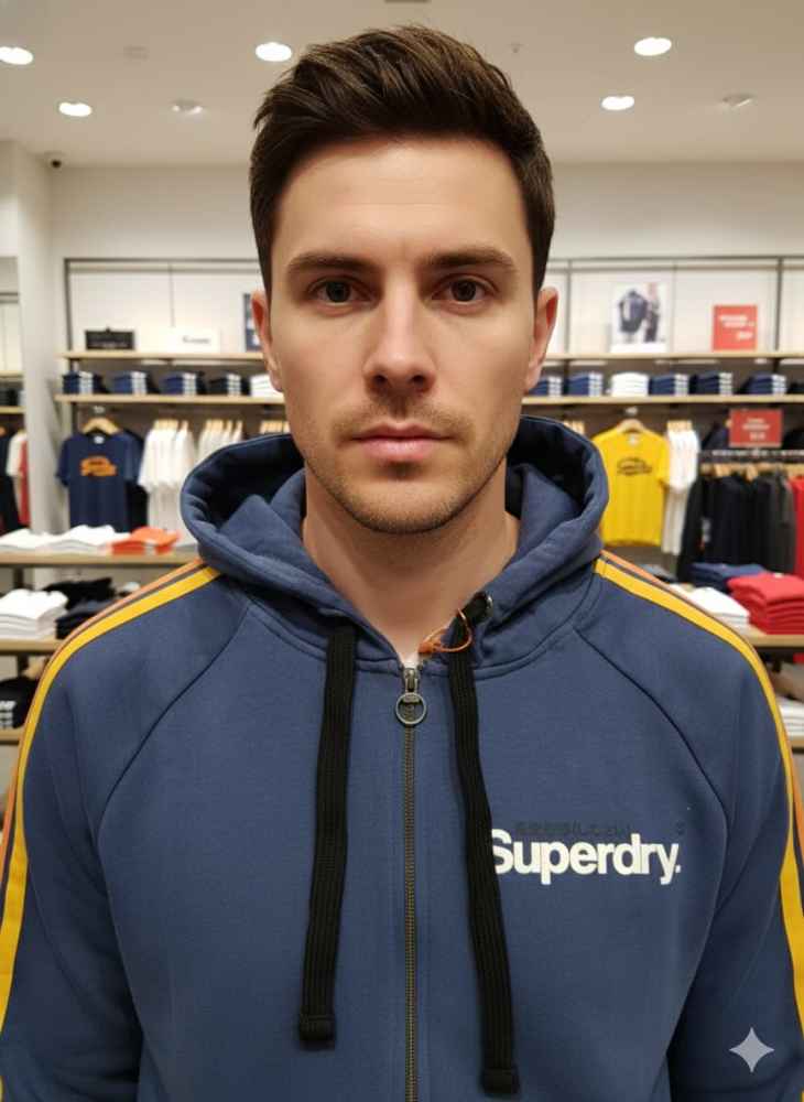 Superdry Blue Premium Quality Hoodie-1