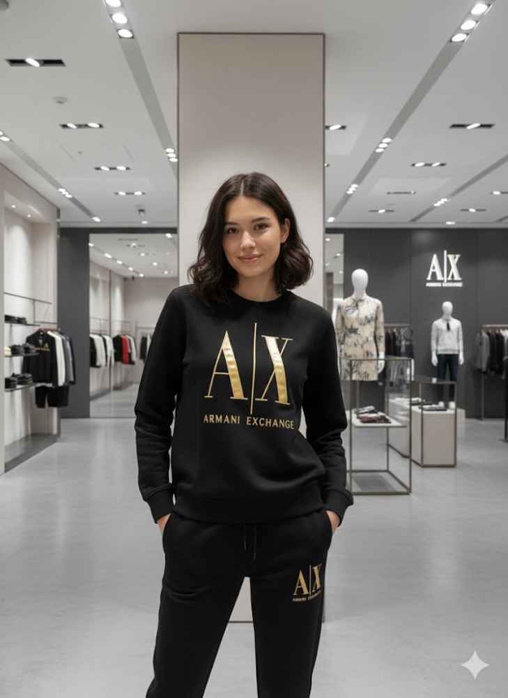 Armani Exchange Black Premium Quality Tracksuit-thumb-0