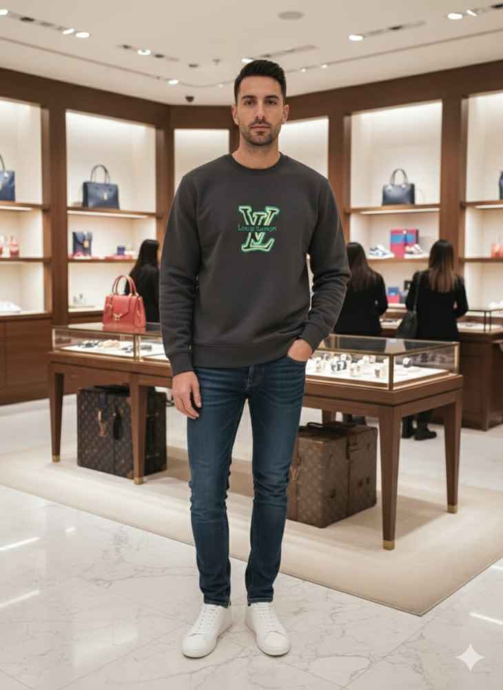 Louis Vuitton Dark Grey Premium Quality Sweatshirt-1