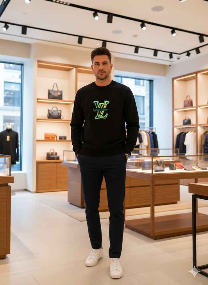 Louis Vuitton Black Premium Quality Sweatshirt-2