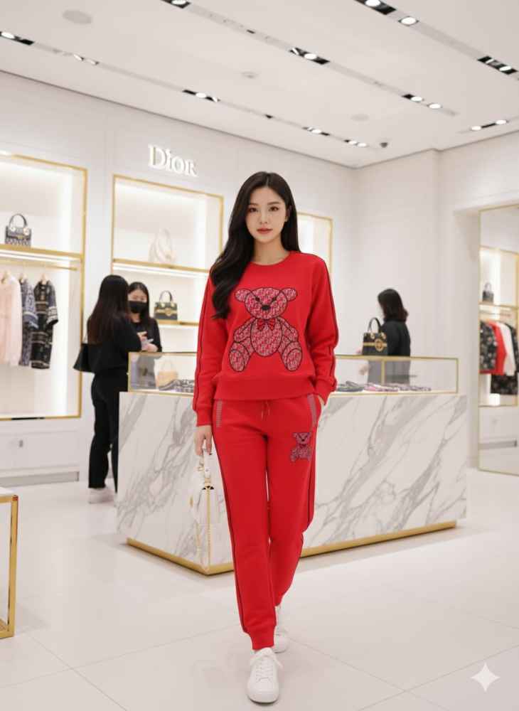 Dior Red Premium Quality Winter Tracksuit-1