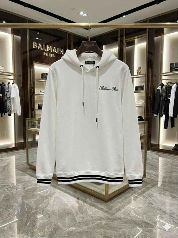 Balmain White Premium Quality Hoodie-thumb-1