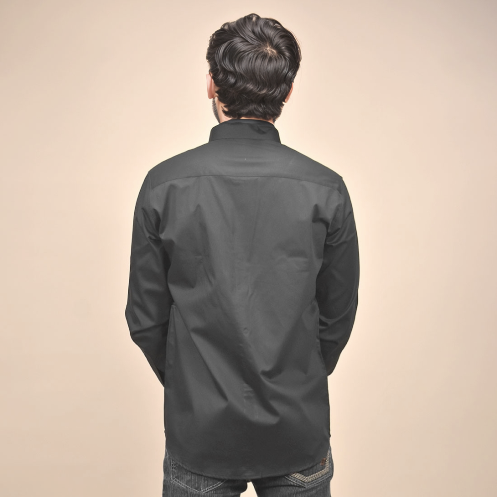 Louis Vuitton Monogram Black Premium Cotton Shirt-thumb-3