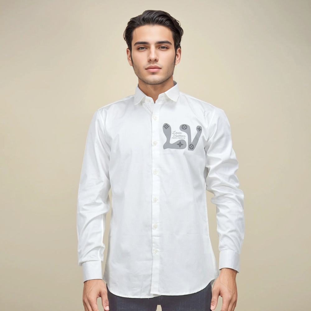 Louis Vuitton Monogram White Premium Cotton Shirt-1