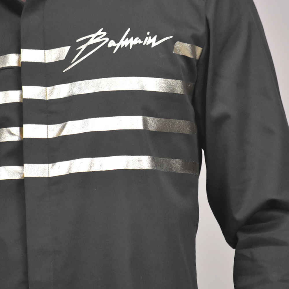 Balmain Black Premium Quality Cotton Shirt-4