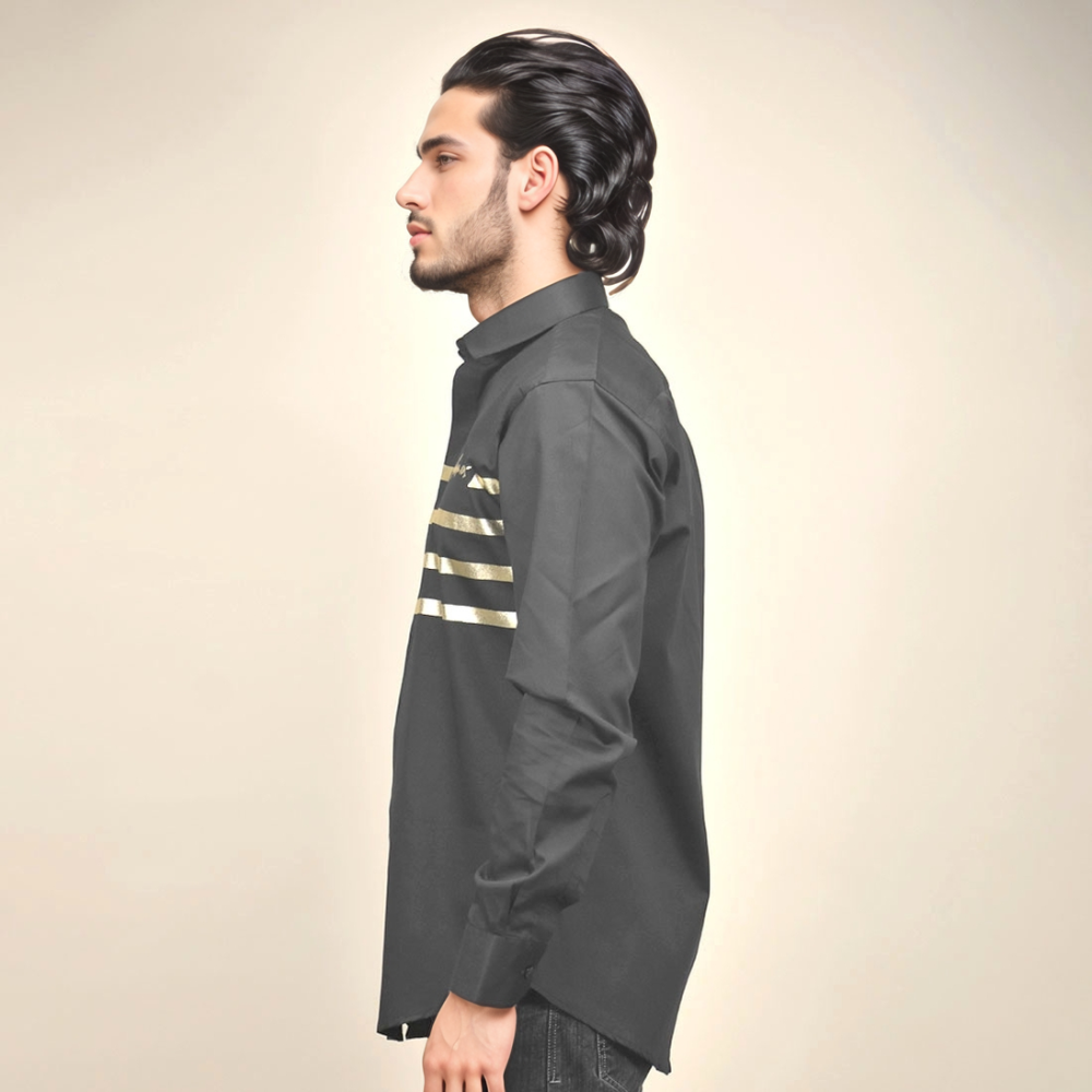 Balmain Black Premium Quality Cotton Shirt-2