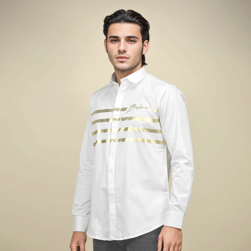 Balmain White Premium Quality Shirt-thumb-0