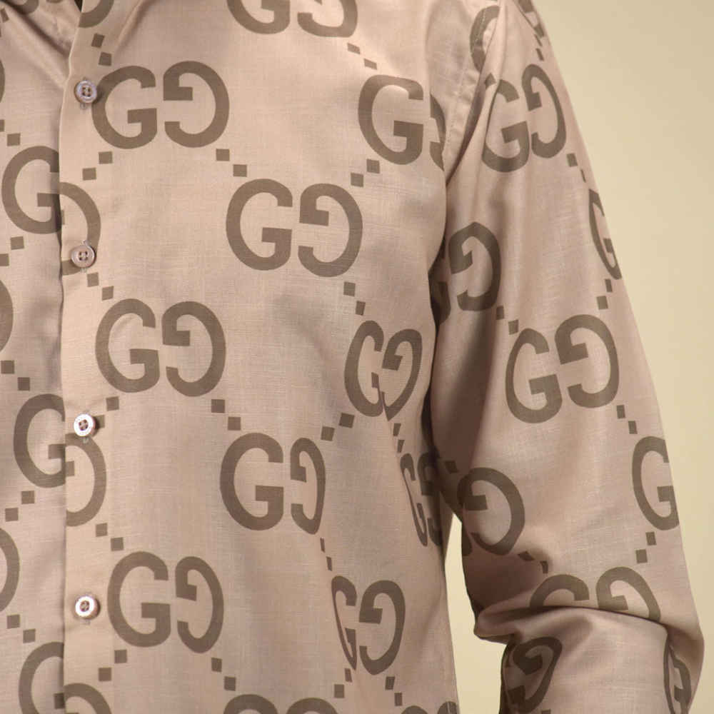 Gucci Maxi GG Canvas Brown Premium Shirt-thumb-4