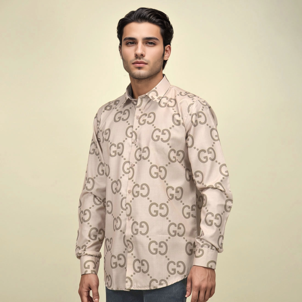 Gucci Maxi GG Canvas Brown Premium Shirt-thumb-0