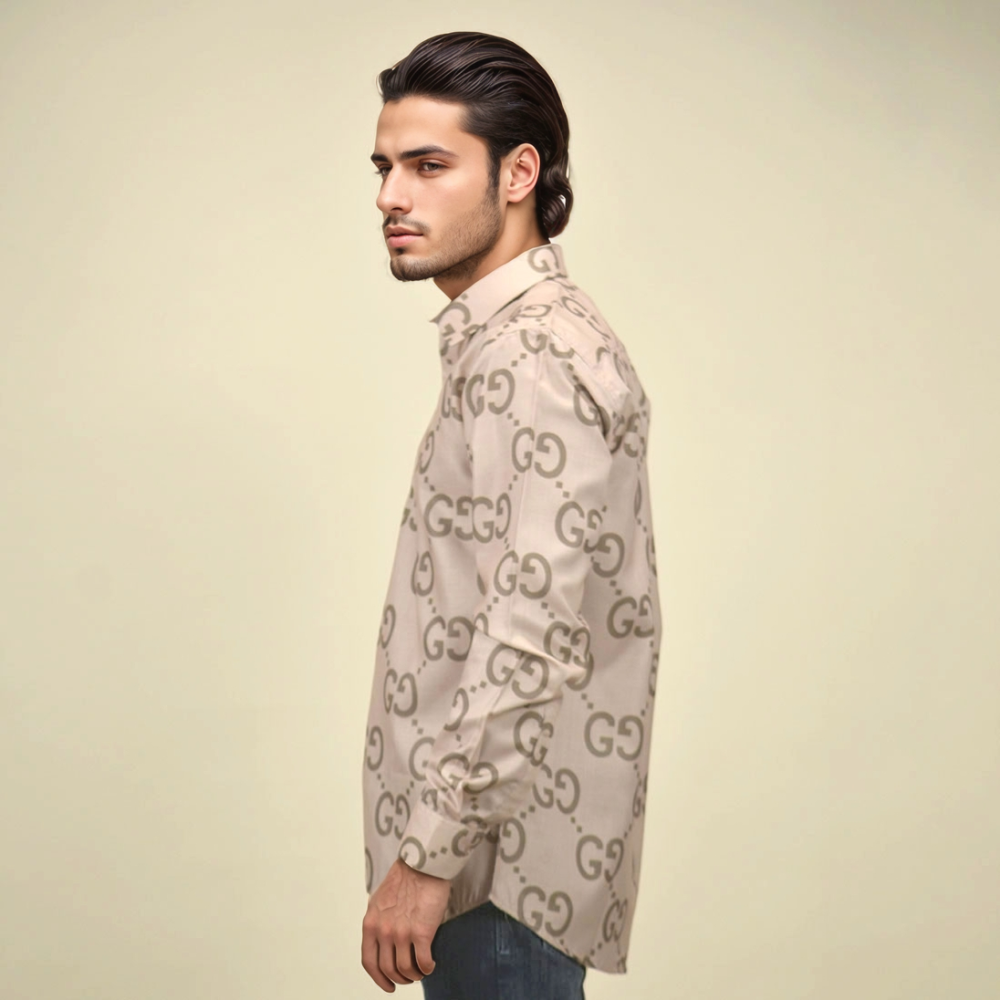 Gucci Maxi GG Canvas Brown Premium Shirt-thumb-2