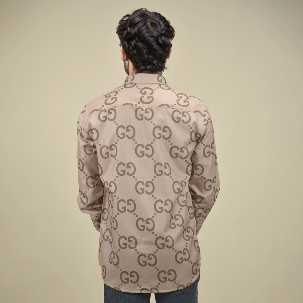 Gucci Maxi GG Canvas Brown Premium Shirt-thumb-3