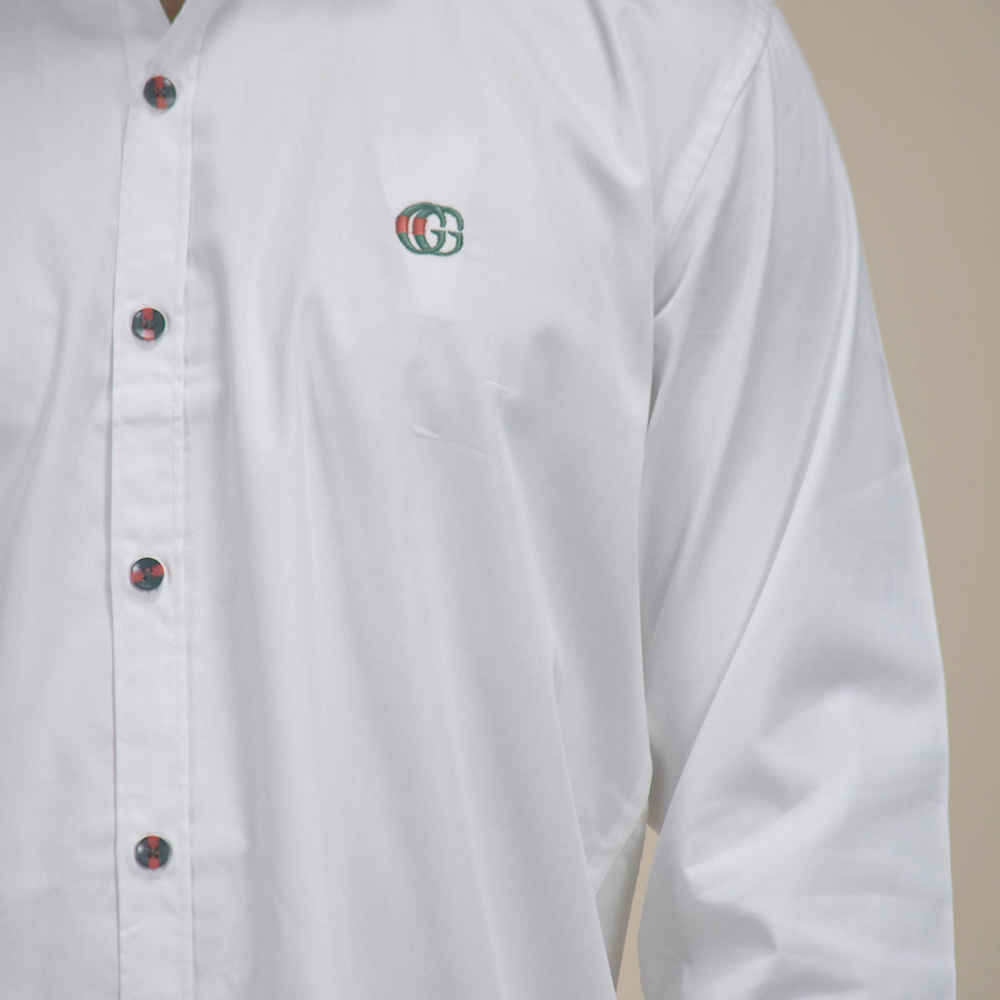 Gucci Embroidered logo White Premium Luxury Shirt-4