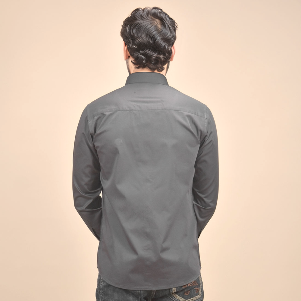 Gucci Embroidered logo Dark Grey Premium Luxury Shirt-3