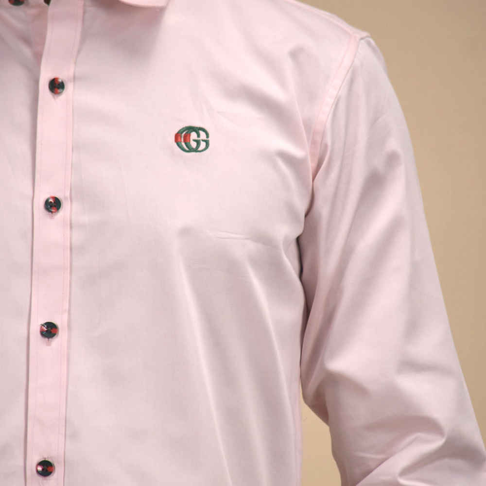 Gucci Embroidered logo Pink Premium Luxury Shirt-4