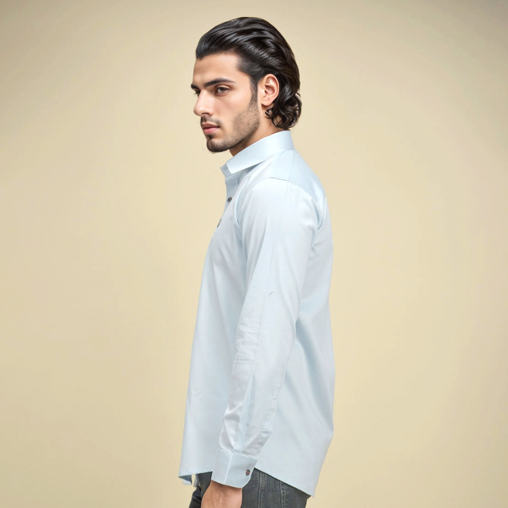 Gucci Embroidered logo Sky Blue Premium Luxury Shirt-2