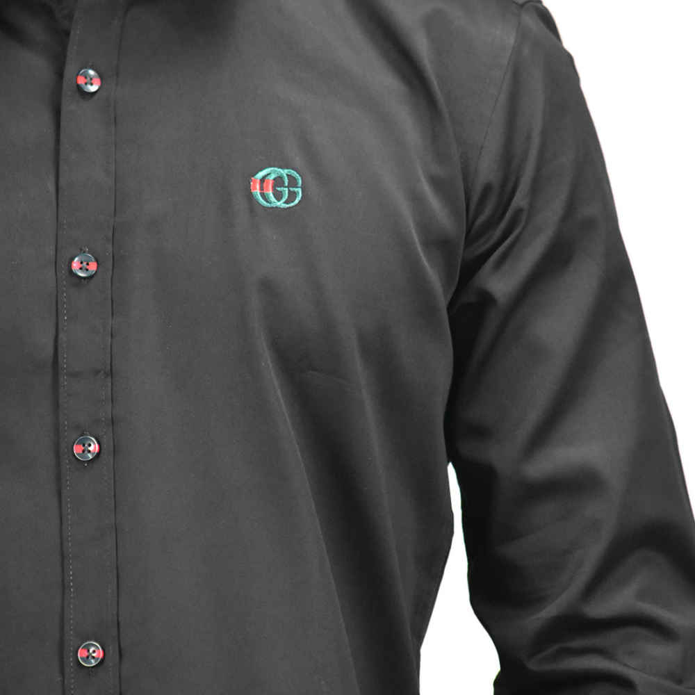 Gucci Embroidered logo Black Premium Luxury Shirt-4