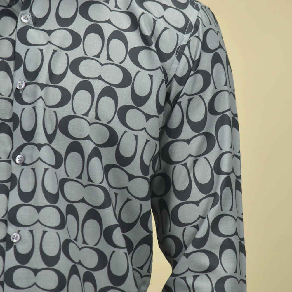 Coach Monogram Printed Grey Premium Shirt-4