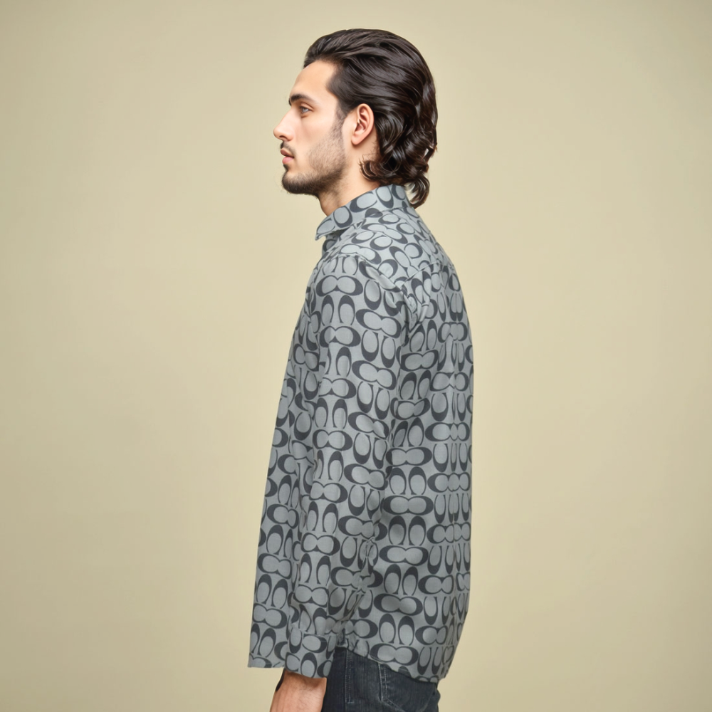 Coach Monogram Printed Grey Premium Shirt-2