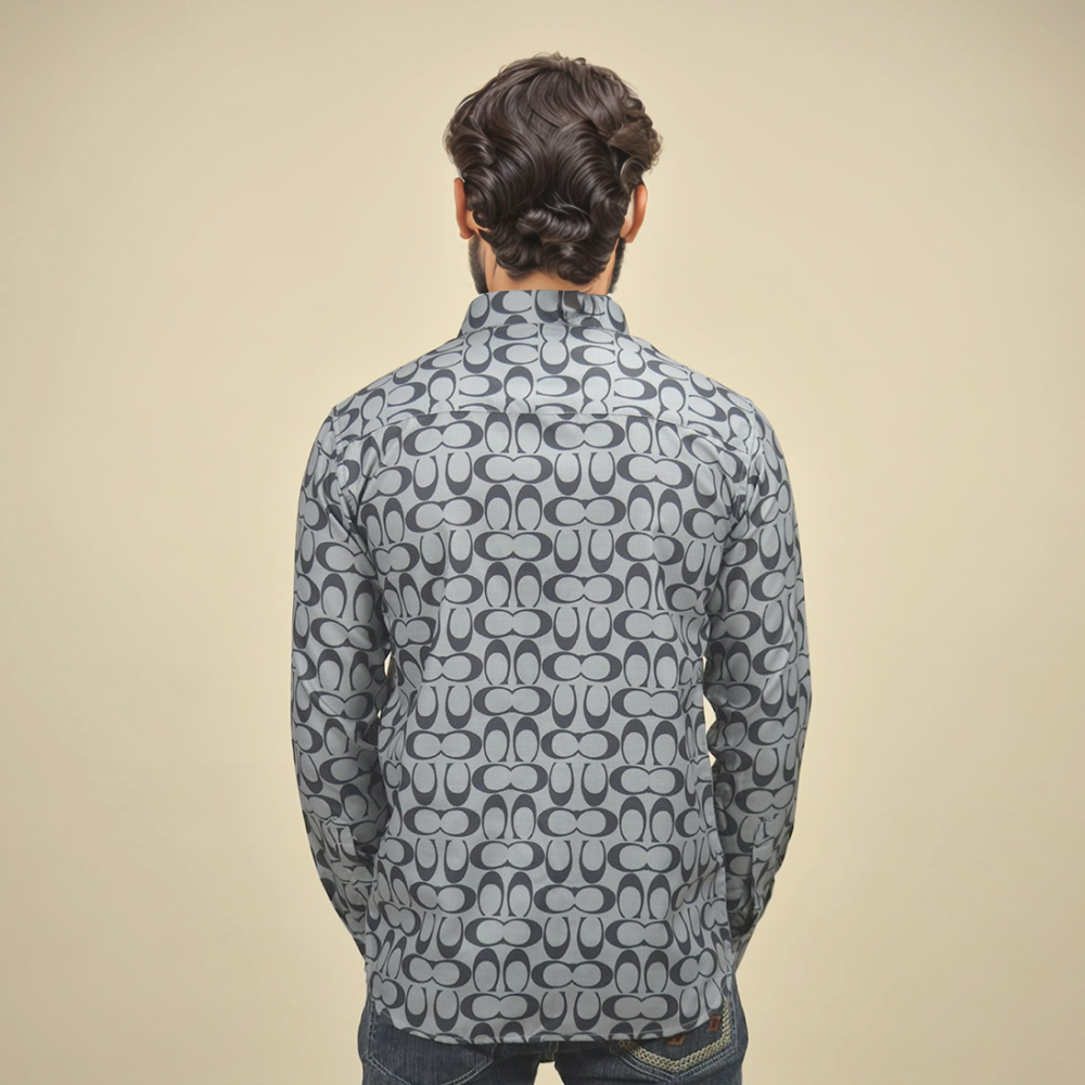 Coach Monogram Printed Grey Premium Shirt-3