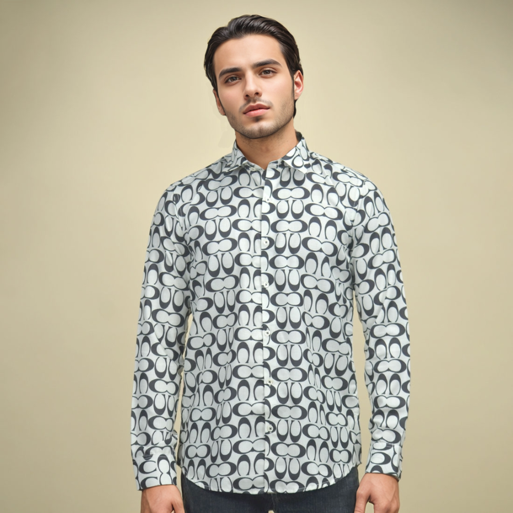 Coach Monogram Printed White Premium Shirt-1