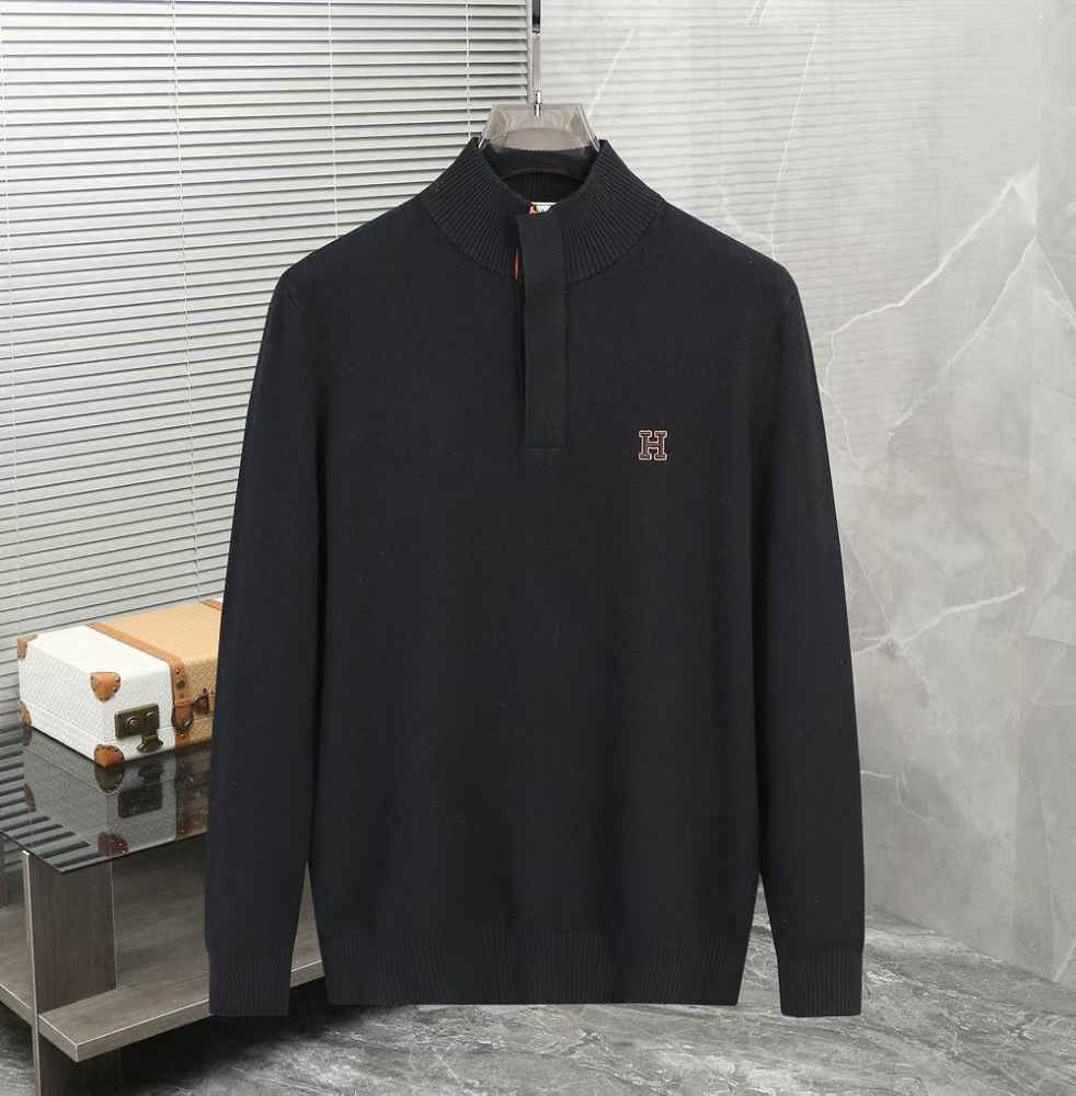 Hermes Black High-End Authentic Quality Pullover-thumb-0