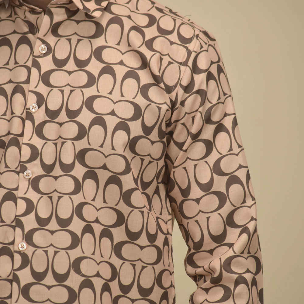 Coach Monogram Printed Brown Premium Quality Shirt-thumb-4