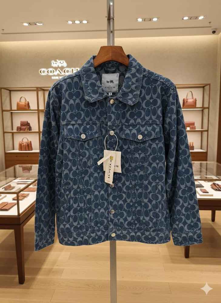 Coach Oblique Blue Premium Quality Denim Jacket-4