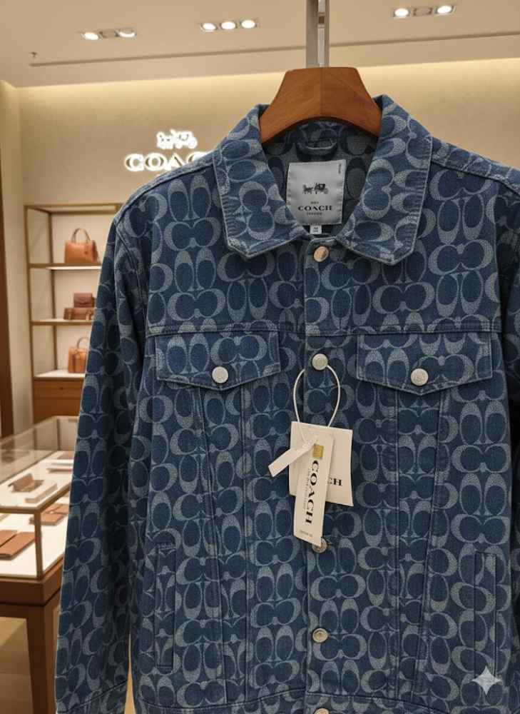 Coach Oblique Blue Premium Quality Denim Jacket-2