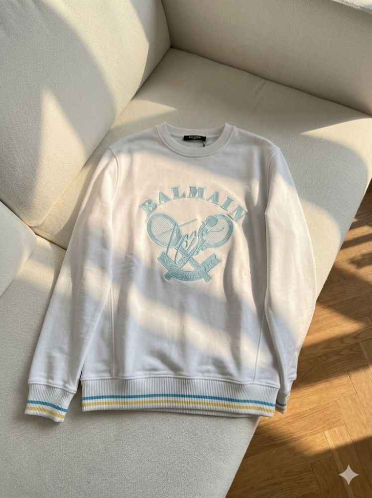 Balmain White Premium Quality Sweatshirt-thumb-2