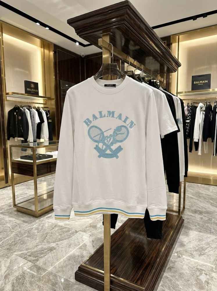 Balmain White Premium Quality Sweatshirt-thumb-3